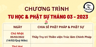 CHƯƠNG TRÌNH TU HỌC & PHẬT SỰ THÁNG 03 – 2023 CHƯƠNG TRÌNH TU HỌC & PHẬT SỰ THÁNG 03 - 2023