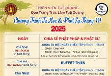 CHƯƠNG TRÌNH TU HỌC & PHẬT SỰ THÁNG 10/2025