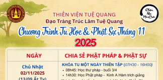 CHƯƠNG TRÌNH TU HỌC & PHẬT SỰ THÁNG 11/2025