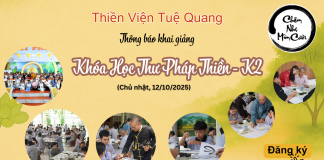 Thông báo khai giảng khóa Học Thư Pháp Thiền – K2
