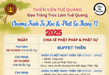 CHƯƠNG TRÌNH TU HỌC & PHẬT SỰ THÁNG 12/2025