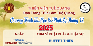 CHƯƠNG TRÌNH TU HỌC & PHẬT SỰ THÁNG 12/2025