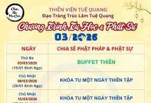 CHƯƠNG TRÌNH TU HỌC & PHẬT SỰ THÁNG 03/2026