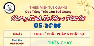 CHƯƠNG TRÌNH TU HỌC & PHẬT SỰ THÁNG 05/2026