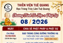 CHƯƠNG TRÌNH TU HỌC & PHẬT SỰ THÁNG 08/2026