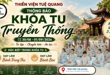 THÔNG BÁO: KHÓA TU TRUYỀN THỐNG DỊP LỄ 02 tháng 09 năm 2026