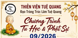 CHƯƠNG TRÌNH TU HỌC & PHẬT SỰ THÁNG 09/2026