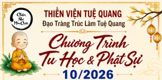 CHƯƠNG TRÌNH TU HỌC & PHẬT SỰ THÁNG 10/2026