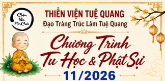 CHƯƠNG TRÌNH TU HỌC & PHẬT SỰ THÁNG 11/2026